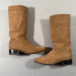 Denver Boots Riding Boots Tan Leather Western Rodeo